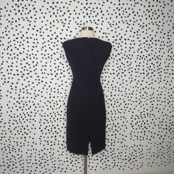 Rebecca Taylor Navy Blue Classic Sleeveless Suit Sheath Dress - Picture 7 of 11